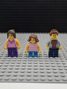 Lego Husband Wife Daughter Lot Of 3 Couple Family City Town Exact Minifigures ! - Picture 1 of 1
