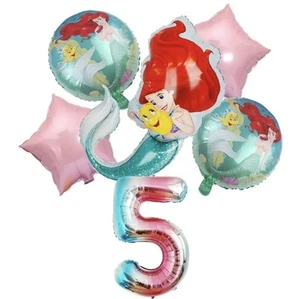 Little Mermaid 5th Birthday Party Balloons Kids Decoration Age 5 Balloon Girls - Picture 1 of 6