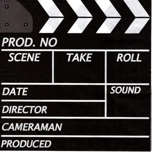 Serviettes en papier cinéma tournage film clap. Paper napkins cinema movie - Picture 1 of 1