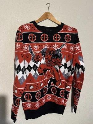 Suéter de Navidad Deadpool para hombre XL negro rojo vacaciones Foto 1 de 3