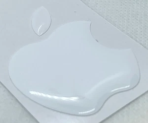 1 pièce, autocollant gel bombé 3D du logo Apple, taille environ 50x43mm, blanc - Photo 1 sur 7