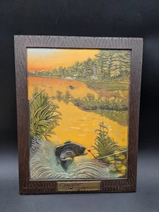 Early Miller Highlife Beer 1940's Pressed Molded Composition Sign Bass Fish Rare - Picture 1 of 12