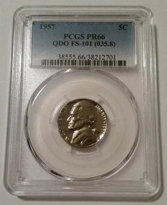1957 Jefferson Nickel QDO Variety FS-101 Proof PR66 PCGS - Image 1 of 2
