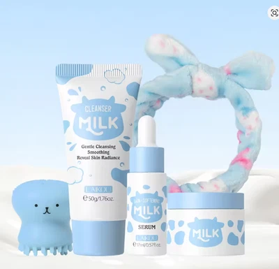 LAIKOU Milk Set Cuidado de la Piel - Limpiador, Suero y Crema Hidratante Hidratación Viaje Foto 1 de 4