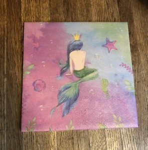 6" Keramik Decoupaged Meerjungfrau Untersetzer/Untersetzer - Bild 1 von 1