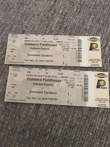 Vintage 23.11.2010 Indiana Pacers vs. Cleveland Cavaliers Pair Of Tickets Lebron - Bild 1 von 2