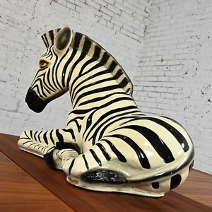 1970er Jahre Marwal Industries großformatige Zebra geformte Harzstatue oder Skulptur - Bild 1 von 17