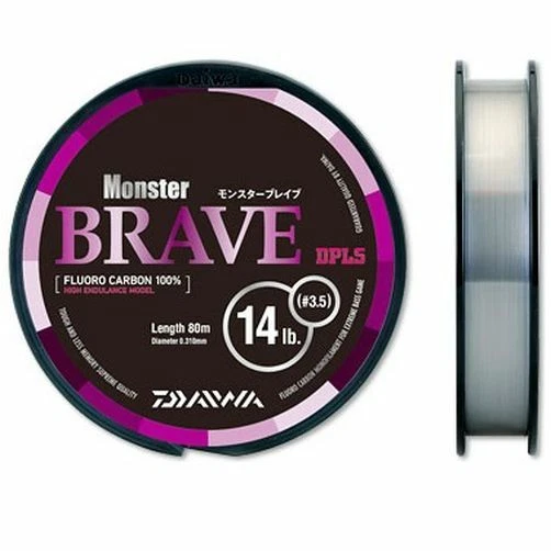 MONOFILO FLUOROCARBON BRAVE MONSTER DAIWA VARIE MISURE PESCA 80 MT FILO FLUORO - Immagine 1 di 1