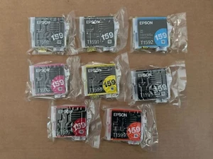 Genuine Epson T159 2 photo black T1591 + 6 color Ink Cartridges R2000 - Picture 1 of 2