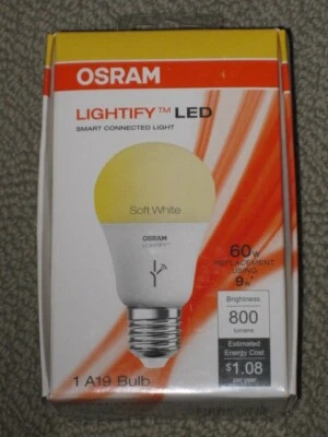 OSRAM LED Bulb Dimmable LIGHTIFY A19 Soft White 9 W LED Light 60 W E19985 - Image 1 of 4