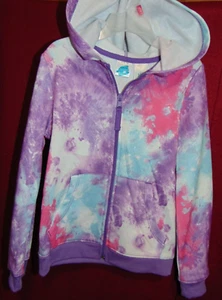 Girls Size 5/6 Zip Hoodie Jacket Pink & Purple Swirl Tie Dye by Extremely Me - Picture 1 of 6