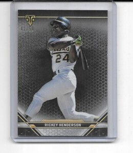 2021 TRIPLE THREADS RICKEY HENDERSON BLACK PARALLEL CARD # 42/50 A'S