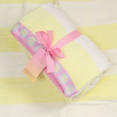 Toalla de playa Stoney Clover Lane de lujo a rayas amarillas extra grande 36" x 72" nueva con etiquetas Foto 1 de 3