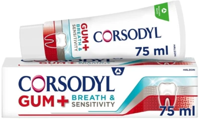 Corsodyl Toothpaste Gum+ Breath & Sensitivity Toothpaste 75ml - Image 1 of 4