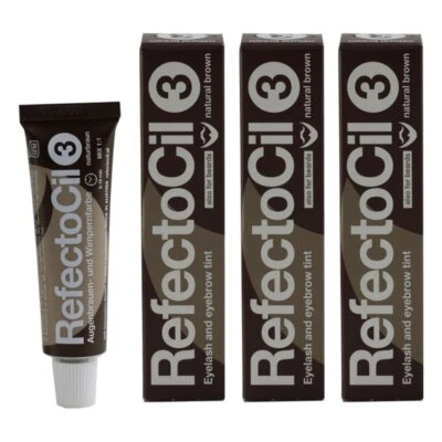 RefectoCil 3 Natural Brown naturbraun 3 x 15 ml Augenbrauenfarbe & Wimpernfarbe  - Bild 1 von 2