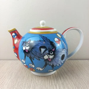 Teapot by Menu Max & Mates Blue Scruffy Dogs Dishwasher Microwave Safe 2-3 Cup - Picture 1 of 7