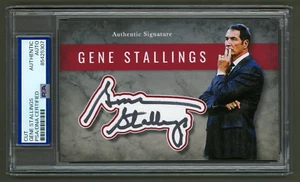 Gene Stallings Signed Cut Display (PSA) Alabama Football Coach Photo Card Auto - Picture 1 of 2