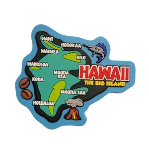 Hawaii Big Island Map 3D Silicone Rubber Magnet 3"W x 3"H New in Bag - Picture 1 of 19