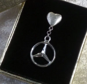 925 Silver Mercedes Earring - Picture 1 of 1