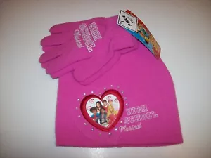 Disney High School Musical Mütze Handschuh Set Mädchen Rosa Herz Neu - Bild 1 von 3