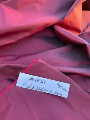 FABULOUS QUALITY SILK TAFFETA IRIDESCENT - JAZY RED!!! - Image 1 of 4