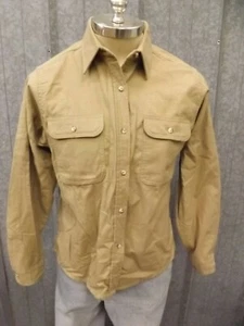 Vtg Gander Mountain Fall Winter Sportsmen Lite Brown Cotton Flannel Shirt Mens S - Picture 1 of 6