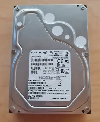 4TB SAS 12G 7.2k 128MB 3.5" Toshiba MG04SCA40EE Dell IBM HP 35P2872 HDEPF12NAA51 - Image 1 of 2