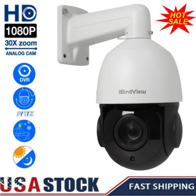 IBIRDVIEW 4 in 1 AHD/CVI/TVI/CVBS PTZ 1080P 30x Zoom IR Outdoor Speed Dome Security Camera