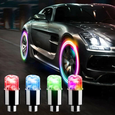 4pc Car Auto SUV Wheel Tire Tyre Air Valve Stem LED Light Caps Cover Accessories - Image 1 of 4