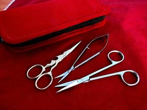 Gold Plated & Silver Sewing, Embroidery,SPRING ACTION Machine Scissors/Crafts - Picture 1 of 10