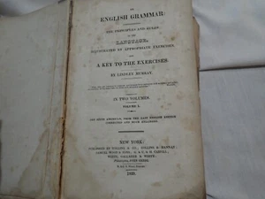 1829 Antique School English Book English Grammar by Lindley Murray Volume I - Picture 1 of 9