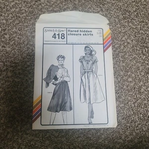 Stretch And Sew Pattern 418 Flared Hidden Closure Skirts Uncut Ann Person 1982 - Picture 1 of 2