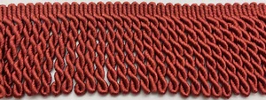 3" Brick Red Heavy Bullion Fringe Fabric Trim 5 yards  - Picture 1 of 1