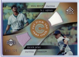 DEREK JETER & BJ UPTON 2005 UD Reflections Cut from Same Cloth JERSEY /225 💎 - Picture 1 of 1