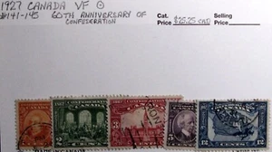 1927 CANADA #141-145: VF Used '60th Anniv. of Confederation' complete set of 5 - Picture 1 of 1