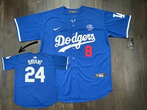 ⭐NEW LA DODGERS KOBE BRYANT Jersey BLUE/ GRAY / WHITE #8  Throwback Hardwood - Picture 1 of 10