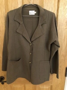Masai Clothing 100% merino wool khaki button up cardigan in khaki - fantastic - Picture 1 of 4