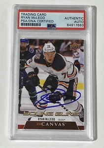 2020-21 Upper Deck Hockey #236 SIGNED Ryan McLeod Young Guns Canvas RC Card PSA - Picture 1 of 2