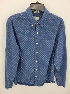 J Crew Shirt Mens Medium Blue Paisley Slim Fit Long Sleeve Button Up Preppy - Picture 1 of 10