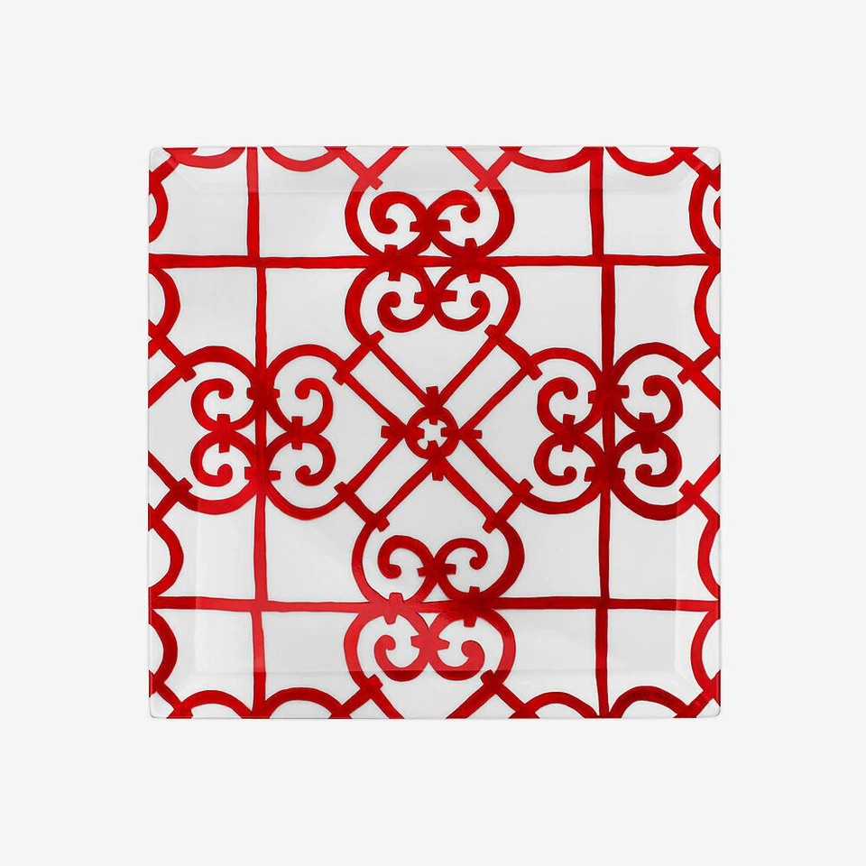 HERMES BALCON DU GUADALQUIVIR PAIR OF LARGE SQUARE PLATES #P011002P BRAND NIB FS - Image 1 of 1