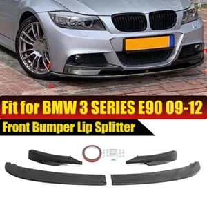 Kit de alerón difusor divisor labial parachoques delantero aspecto de carbono para 09-12 BMW E90 E91 - Imagen 1 de 10