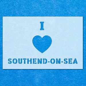 I Love Southend-on Stencil, Mylar Aerografo Pittura Arte da Parete Artigianato - Foto 1 di 36