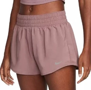 Pantaloncini Nike One Dri-Fit Mid-Rise 3” slip foderati allenamento malva palestra donna M nuovi con etichette - Foto 1 di 14