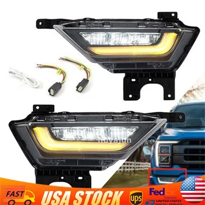Pair For 2021 2022 Ford F-150 LED Fog Lights w/ Turn Signals Left & Right Side - Image 1 of 4