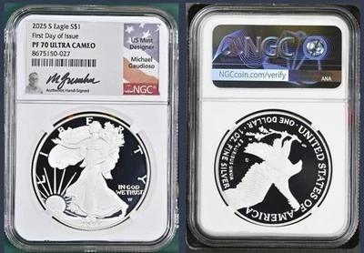 2025 S $1 ASE NGC PF70 FDOI GAUDIOSO (LAST S PROOF)  - Image 1 of 2