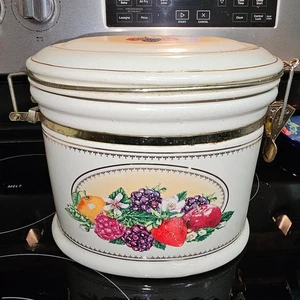 Bote de cerámica ovalado KNOTTS BERRY FARM de colección años 80 sello de goma tapa con bisagras - Imagen 1 de 19