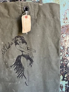 Vintage 50er Jahre US Army Seesack Stenciled Hula Girl - Bild 1 von 5