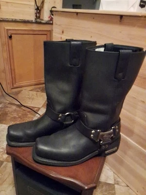 Milwaukee Leather Black Motorcycle Boots Mens 10".5 - Image 1 of 4