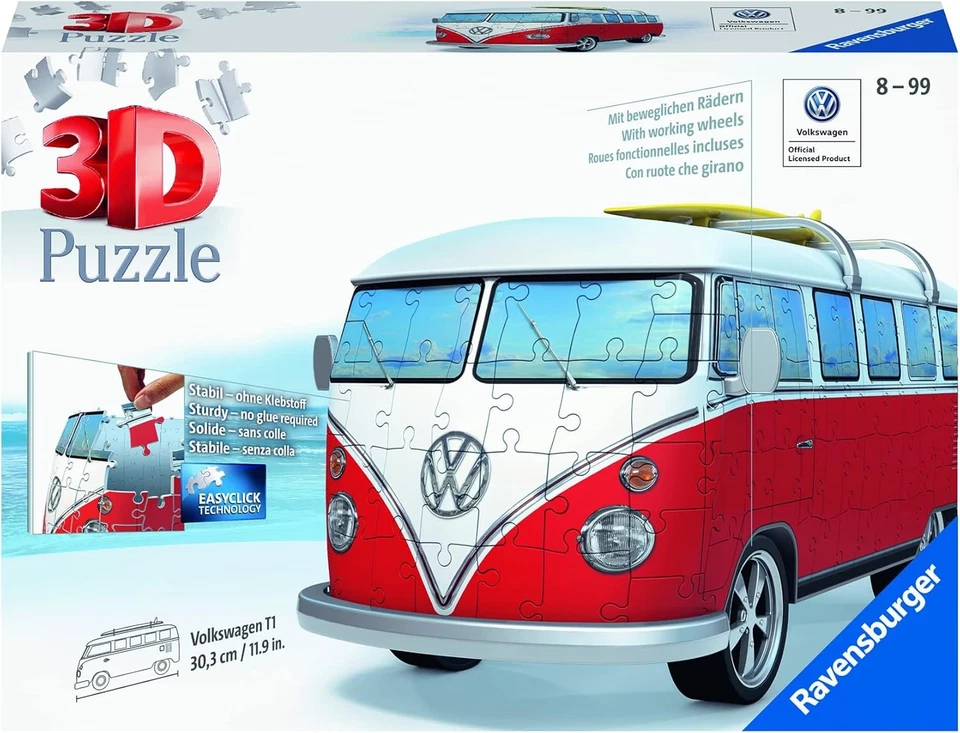 VOLKSWAGEN T1 Bus Camper Van 3d Puzzle Ravensburger 12516