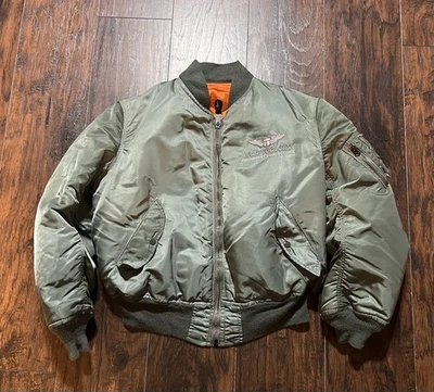 Alpha Industries MA1 Flyers Jacket US Air Force Military 80s Ideal Men’s Large - Image 1 of 4